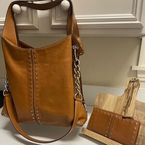 Michael Kors uptown Astor studded wallet and purse combo